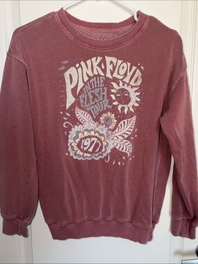 Pink Floyd Vintage-Inspired Crewneck Sweatshirt in Dusty Rose - size 13/14